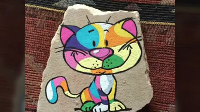 unique DIY handmade stone rock painting ideas