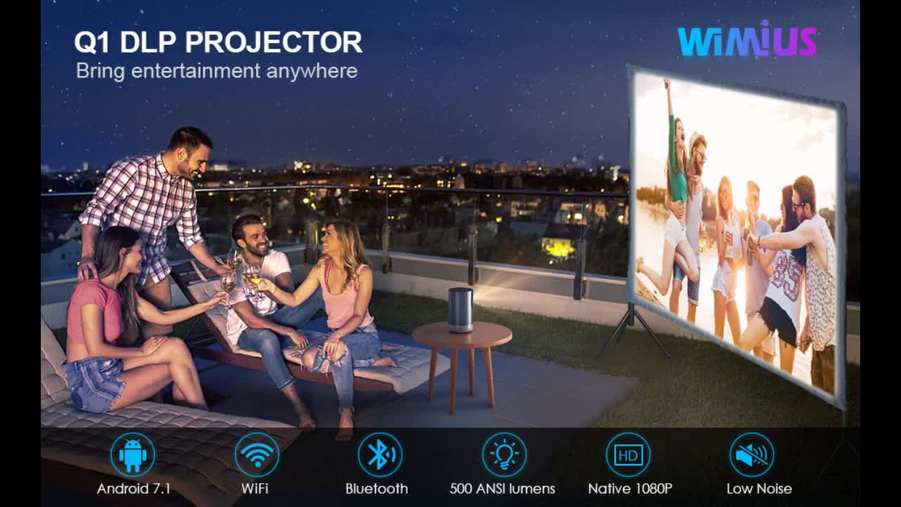 Review: Projector, WiMiUS Upgrade Q1 Mini Android Projector (2G+16G), Native 1080P 4K Projector...