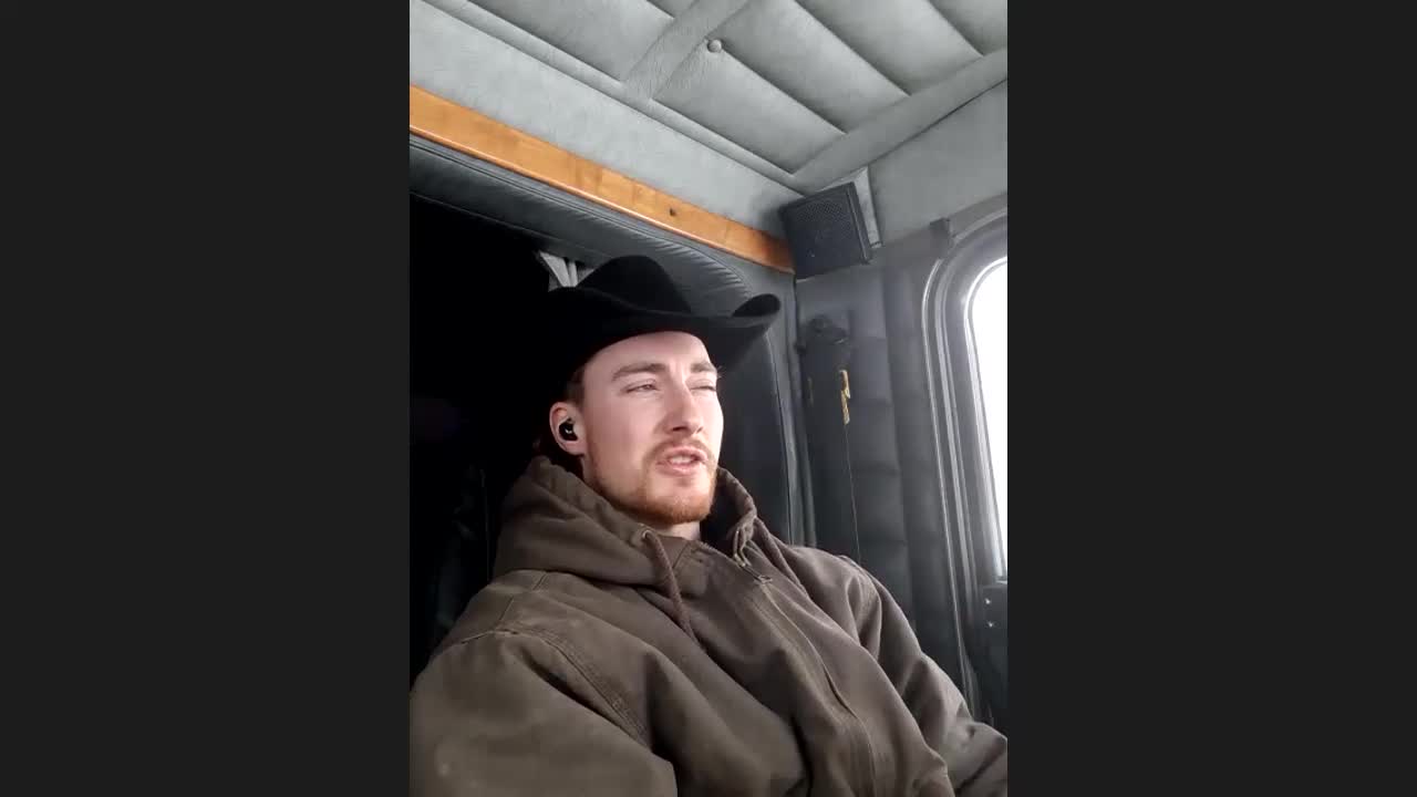 Canadia trucker Pretty Boy joins from his truck in Ottawa Pariliament Hill with resolution