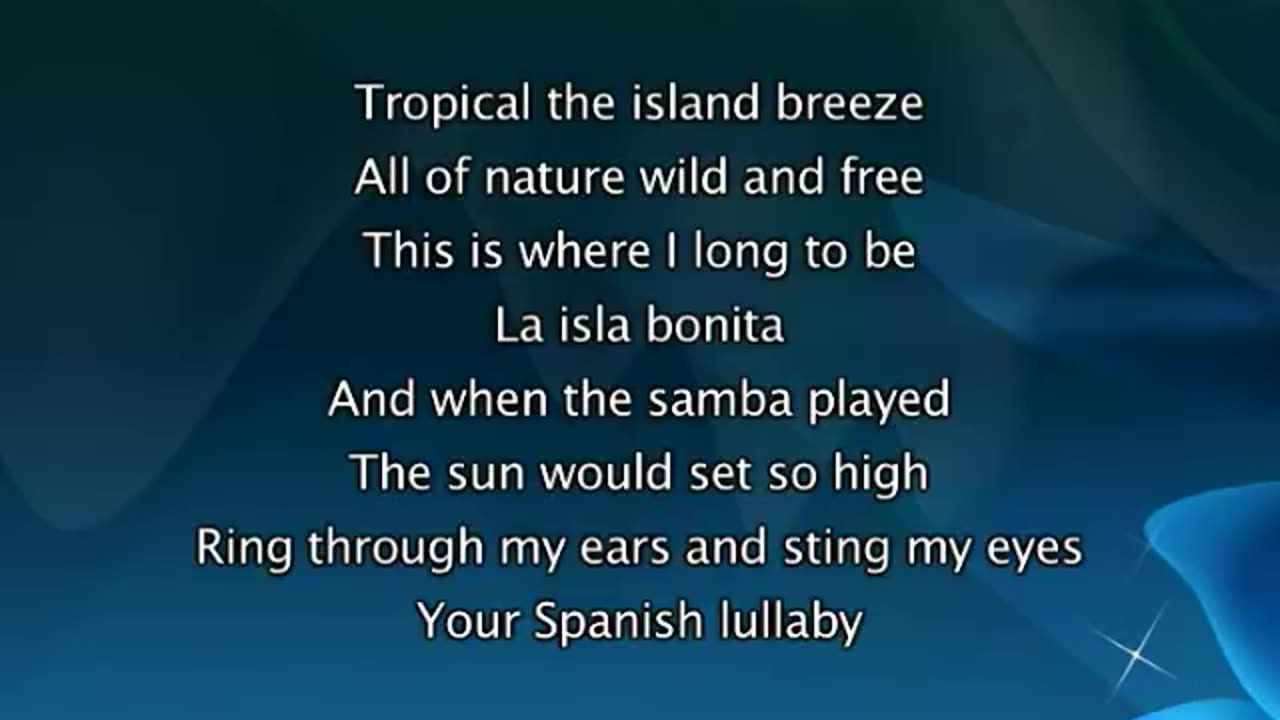 Madonna - La Isla Bonita, Lyrics In Video