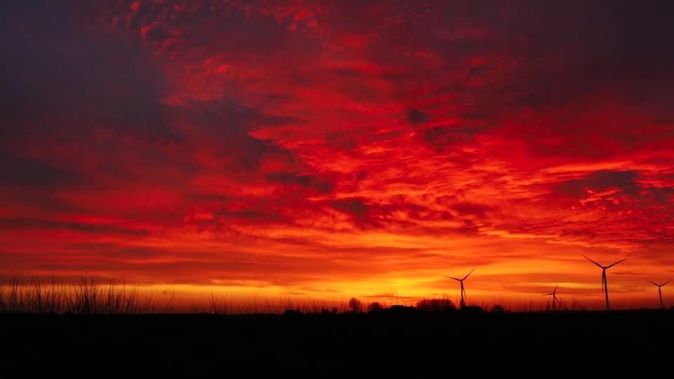 beautiful View Of Sunset With orange sky