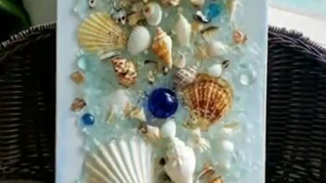 Pebble art/seashell craft/artistic home decoration with stylish craft ideas