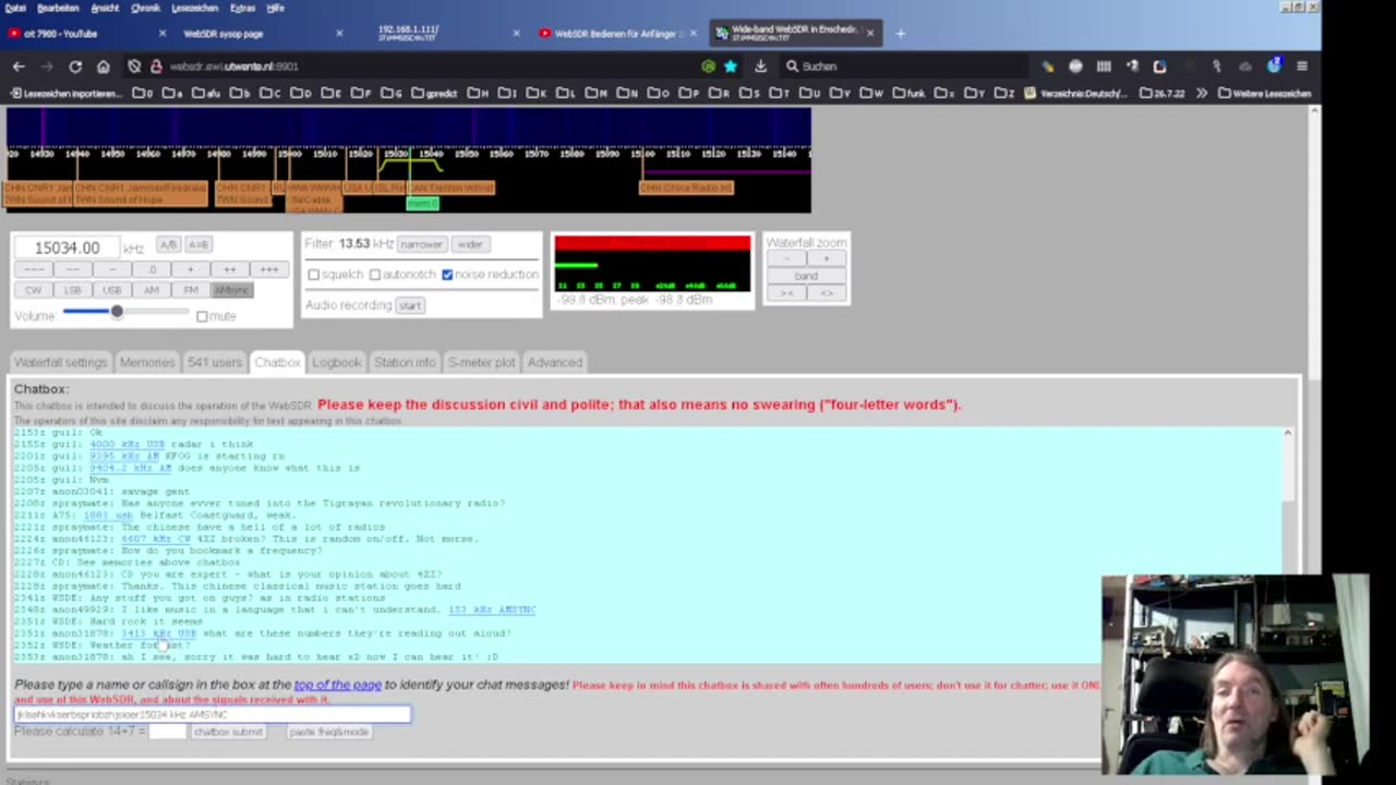 WebSDR Handyseite bedienen