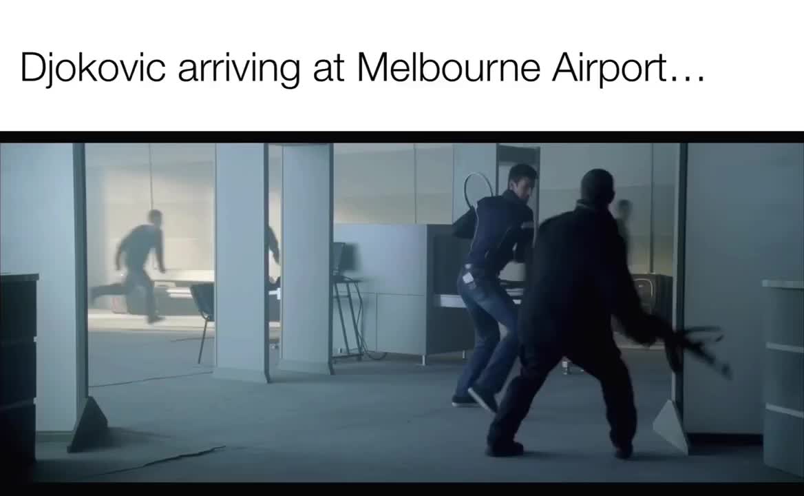 Novak Djokovic's arrival at Melbourne International Airport