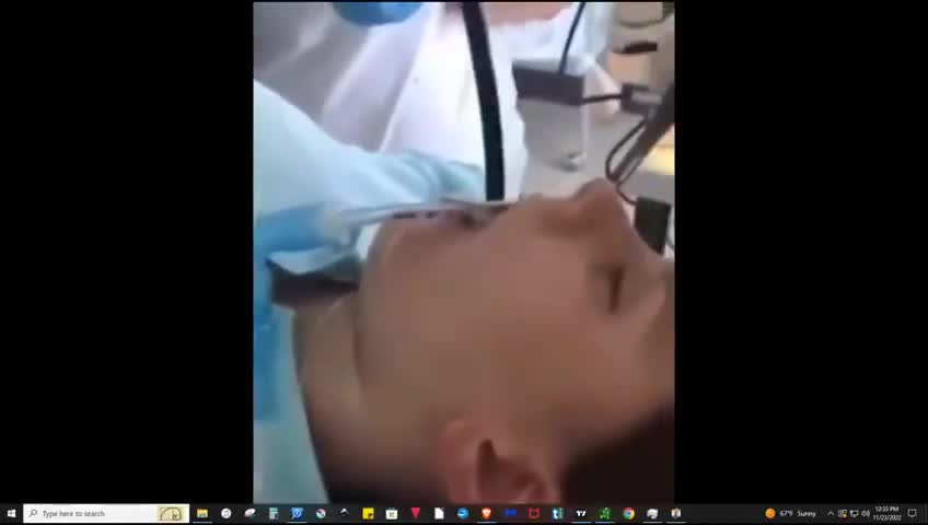 A snake like thing comes out of her throat -