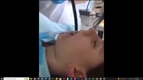 A snake like thing comes out of her throat -