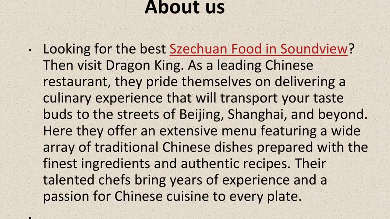 Best Szechuan Food in Soundview.