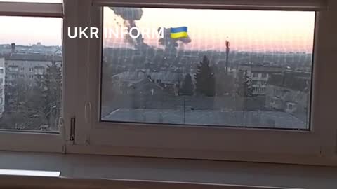 The moment of the airstrike on Lviv airport