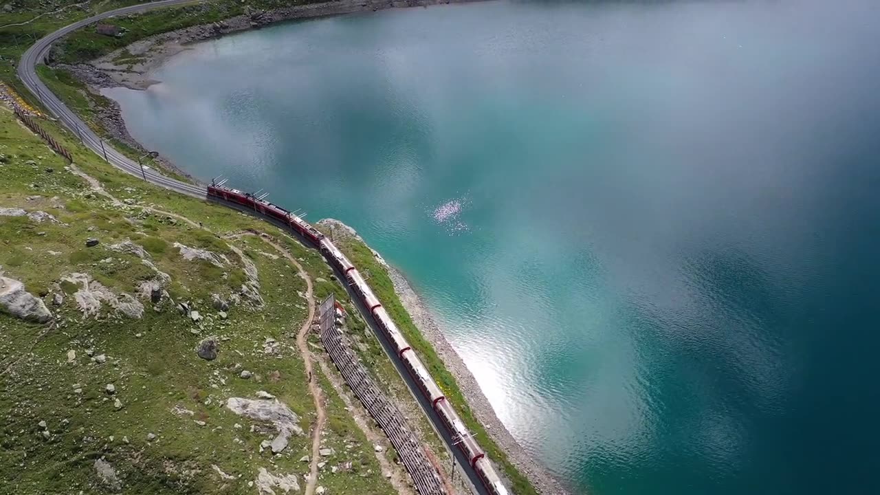 The train running to track that beautiful moments