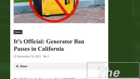 California Bans Generators To Make You Dependent On Them