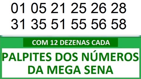 PALPITES DOS NÚMEROS DA MEGA SENA COM 12 DEZENAS wy wz w0 w1 w2 w3 w4 w5 w6 w7 w8 w9