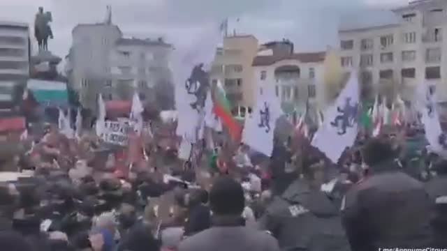 Protesters Storming the Bulgarian Parliament in The Capital Sofia