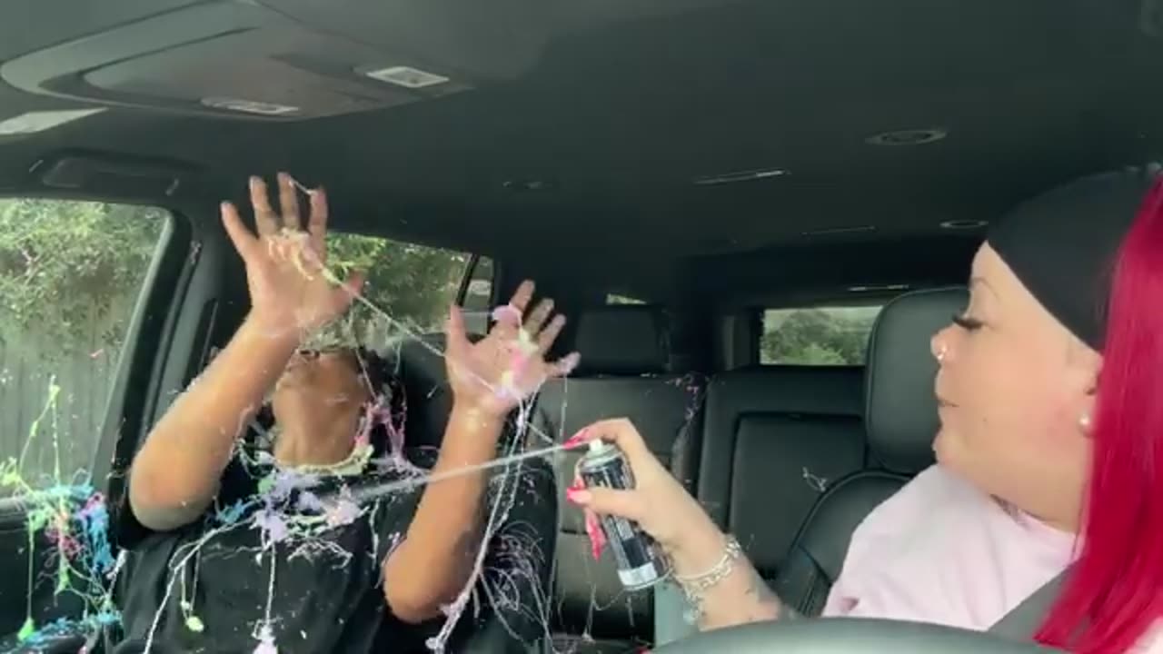 SPRAYING "SILLY STRING" ALL OVER MY GIRLFRIEND.. ((HILARIOUS))
