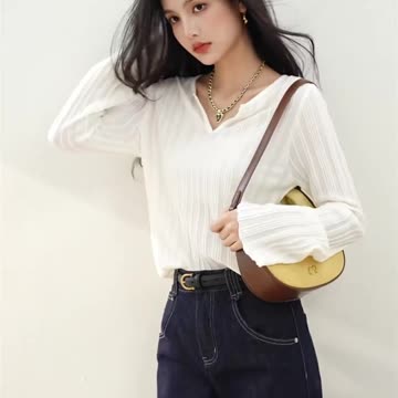 H Han Queen 2024 Autumn Long Sleeve Basic T-Shirt