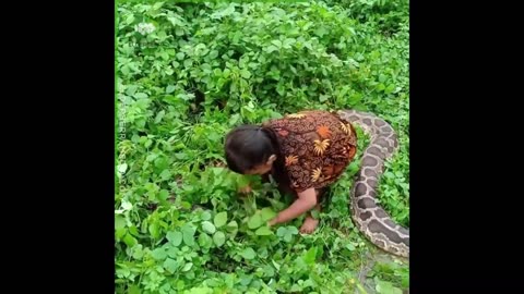 Little Girl Playing with her Python