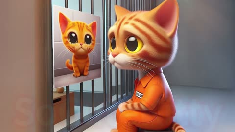 Can the father cat in prison save his children who are hungry and cold in the snow ! #socutekitty