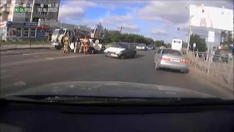 Fire Truck Slams Into Car At Intersection