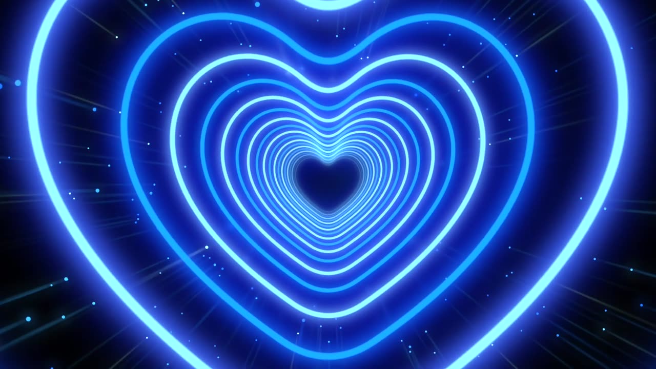 386. Animated Video💙Blue Heart Background Heart