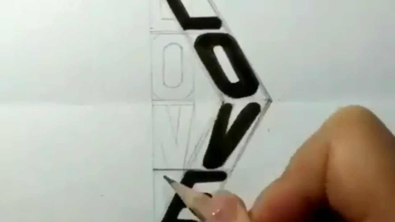 3D Drawing technique | LOVE 3D drawing