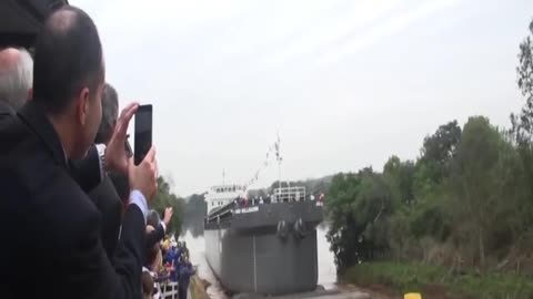 Launch of the incredible largest ship in the world