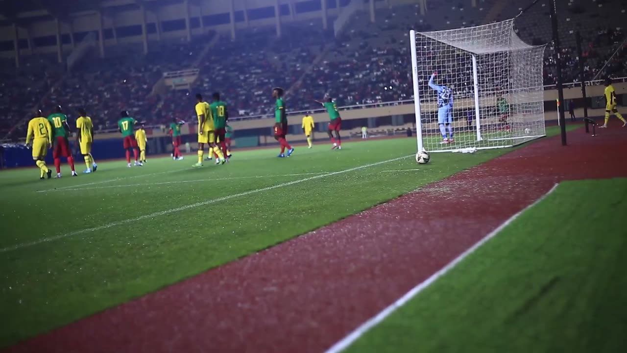 Andre onana playing for Cameroon in uganda