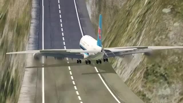 Plane landing sliding to the right . #shorts mp4 whatsaap status song. ##action# #1