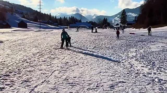 Romance in winter, walking through the snow