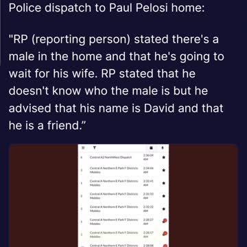 Police Dispatch to the Pelosi Home