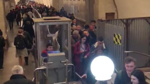 Walking at Russia metro