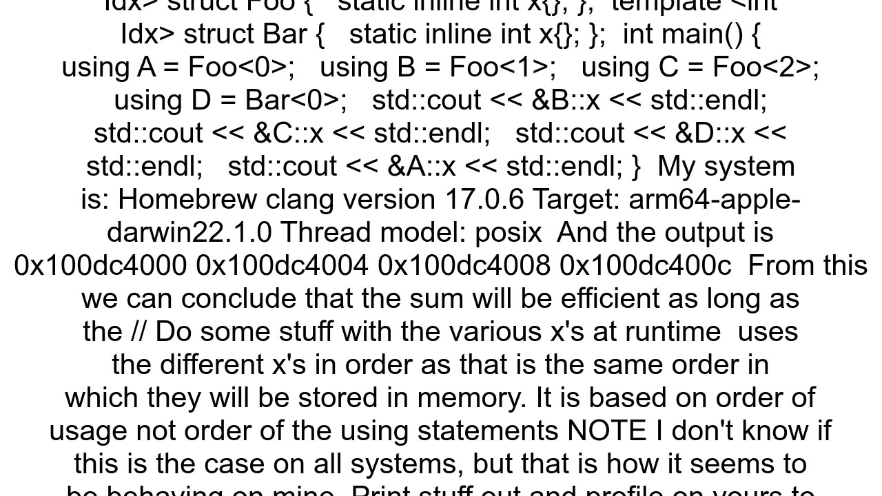 Caching efficiency of using a lot of static variables and template metaprogramming C