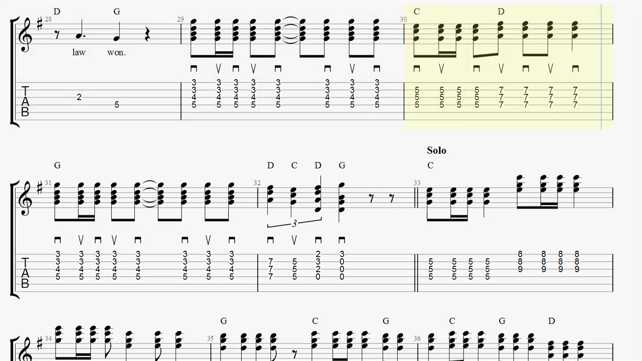 How to play I Fought the Law on guitar