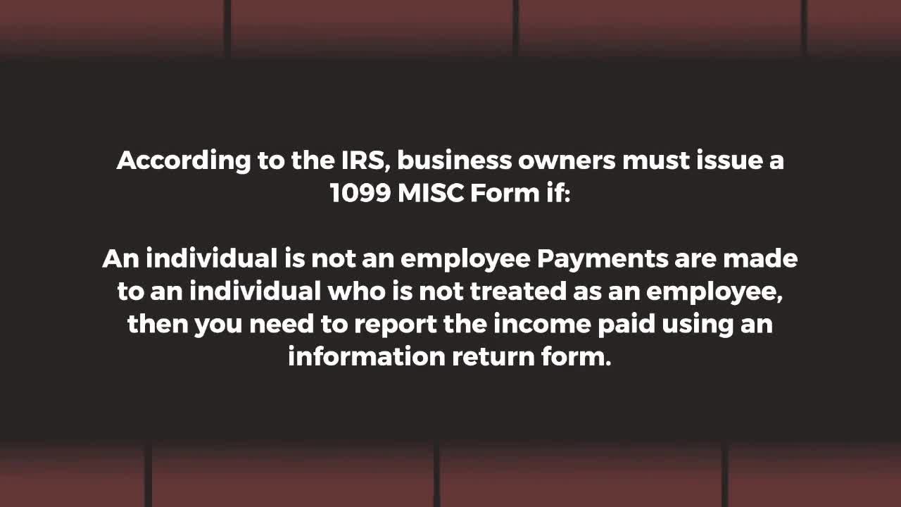 When does a Form 1099 MISC have to be issued?