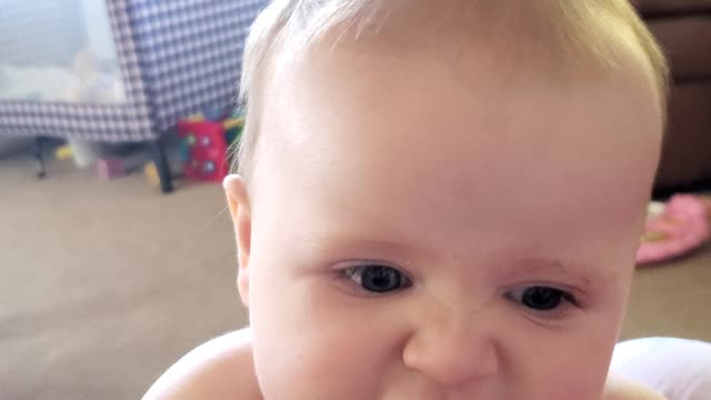 Funny baby making funny noises