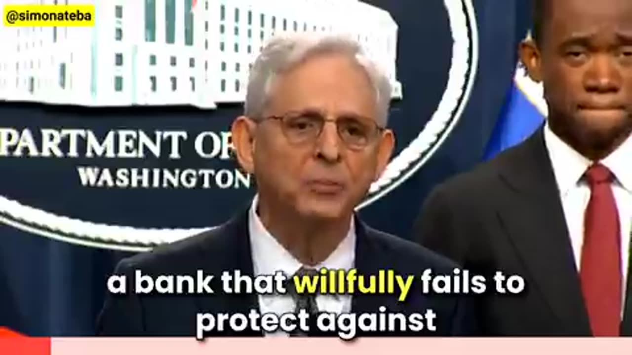 US Attorney General Merrick Garland tears TD Bank a new one.