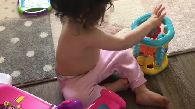 Playing alone- she doesn’t need anyone else