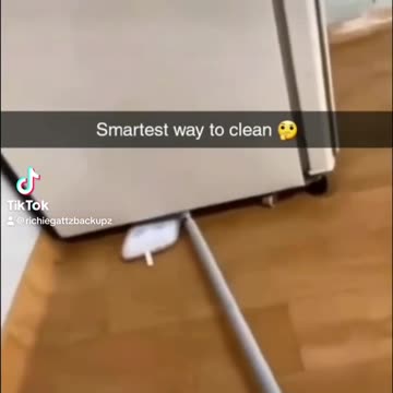 I took my hand away like I was holding the broom