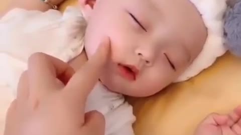 Cute baby with funny sounds