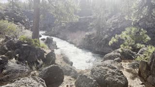 Approach to Dillon Falls Canyon Overlook Zone – Deschutes River Trail – Central Oregon – 4K