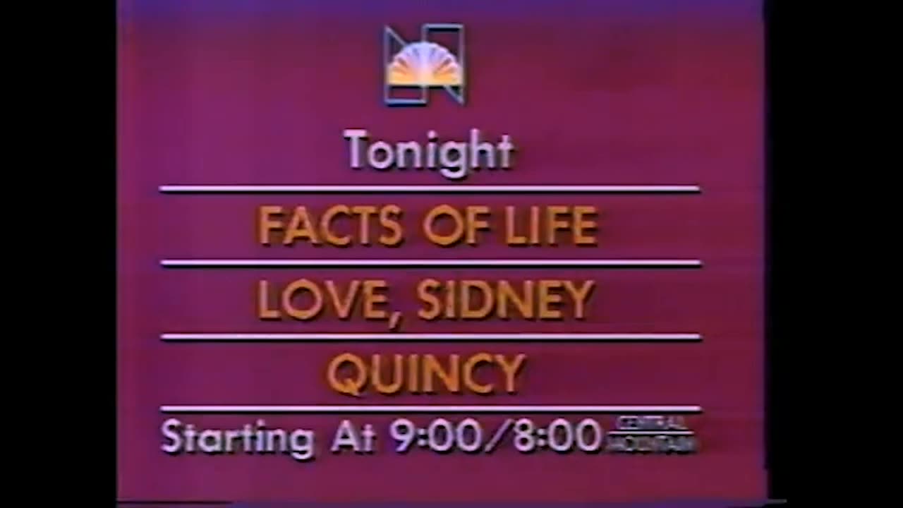 June 23, 1982 - NBC Promos for Prime Time & Late Night Shows