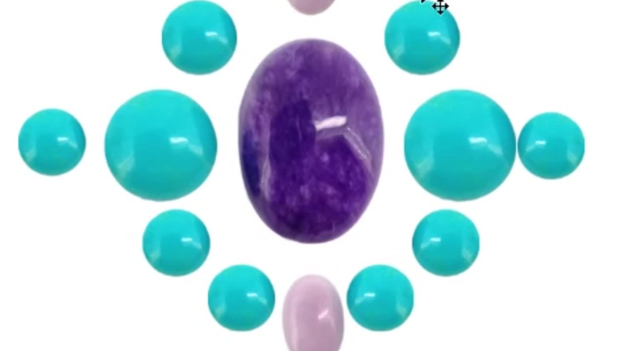 Natural turquoise round cab size 8mm Lavender shell and Charoite oval cab high quality