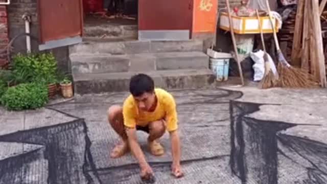 Technique And Talent Drawing 3D On The Street Video !