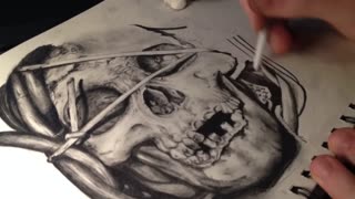 Skull sketch timelapse part 2