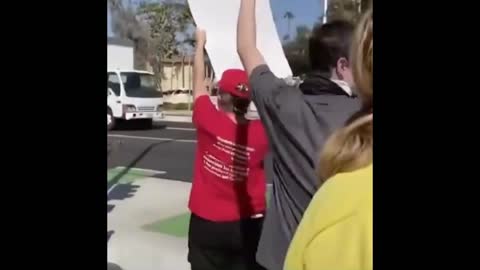 Liberal Protesters BARK LIKE DOGS At Trump Supporters