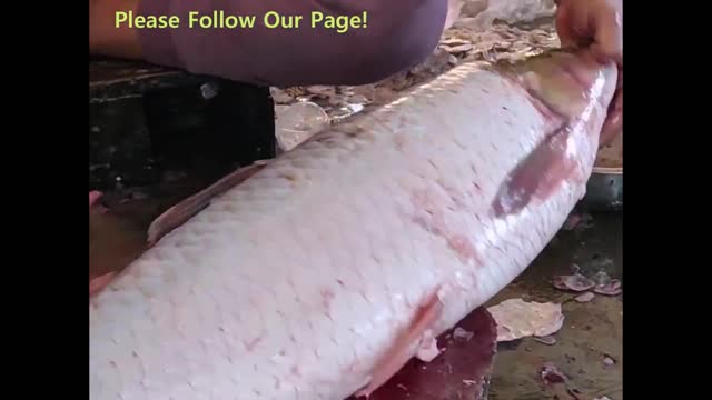 Big Giant Carp Fish Cutting Skill !