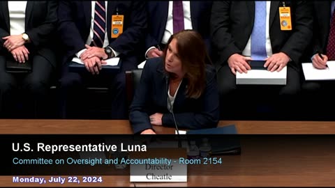 US Rep Luna Questions Cheatle, Calls for Staffer Review of Transcripts