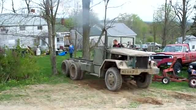 Such an powerfull truck to pull out the stump of tree from ground
