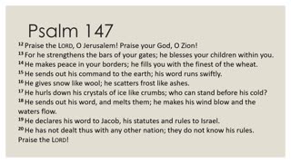 Psalm 147 Devotion