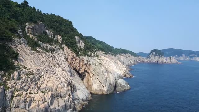 The sea with beautiful cliffs.