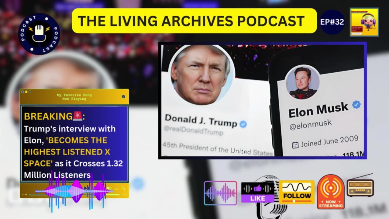 BREAKING🚨: Trump's interview with Elon, 'BECOMES THE HIGHEST LISTENED X SPACE' with 1.32M Listeners