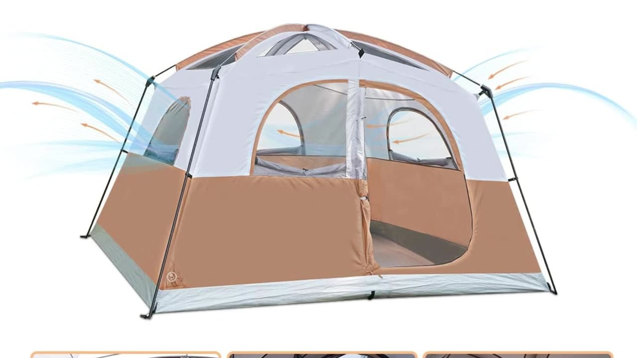 UNP Tents 6 Person Waterproof Windproof Easy Setup